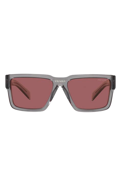 Prada 56mm Rectangular Sunglasses .